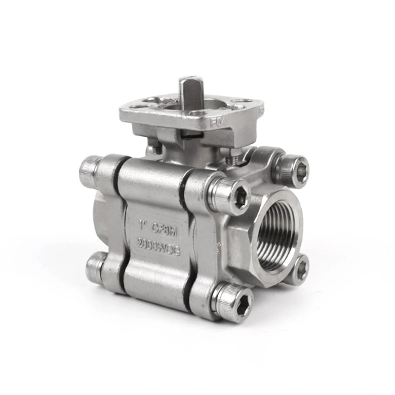 Valvola a sfera 3PC 2000WOG con base ISO 5211 per attuatore