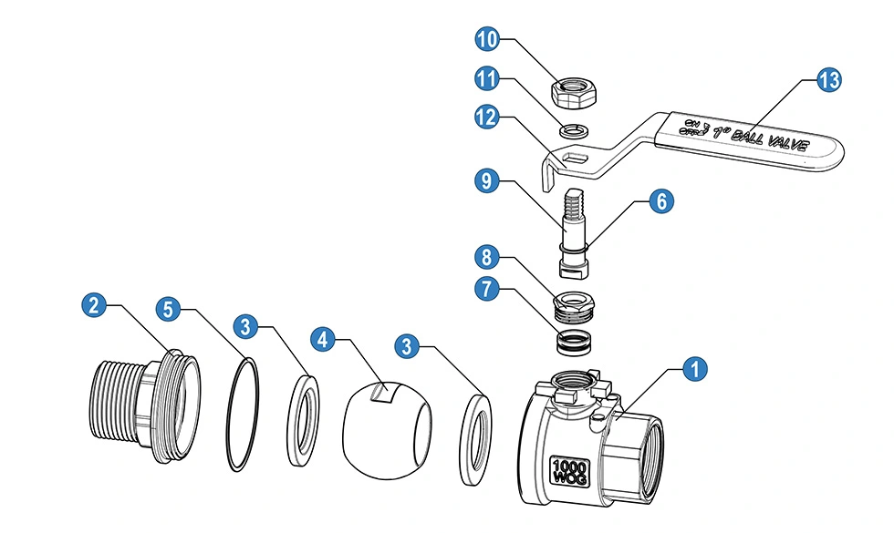 2PC Male to Female Threaded Ball Valve